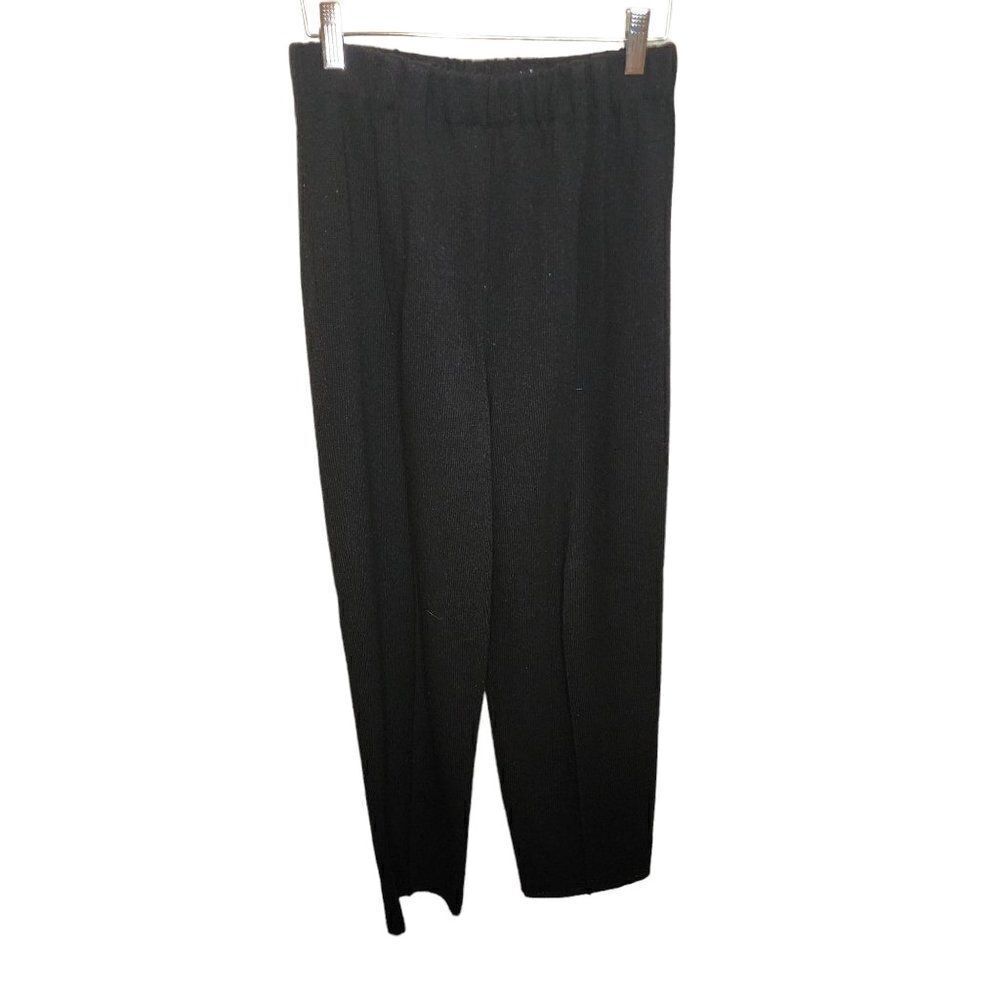 Vintage 80s Laura by Alyzia Straight Leg Sweater Knit Pants Womens Size 8 Black